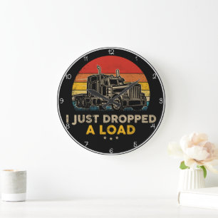 Retro Sunset "Dropped A Load" Trucker Grote Klok