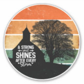 Retro Sunset Een Sterke Ziel Sticker (Voorkant)