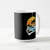 Retro Sunset en palm Trees California Mok (Voorkant rechts)
