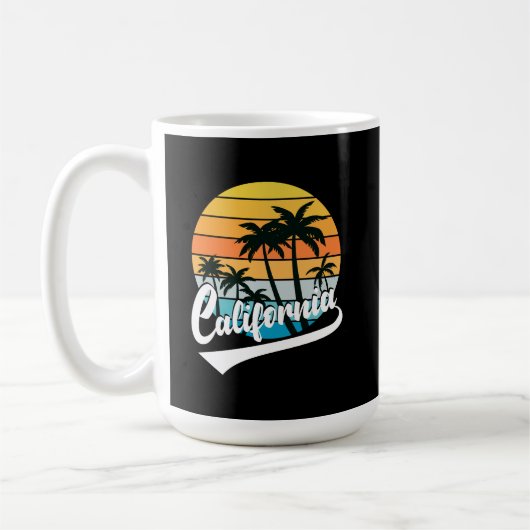 Retro Sunset en palm Trees California Mok (Links)