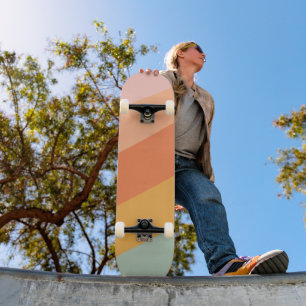  Retro Sunset Esthetische Pastelstrepen Persoonlijk Skateboard