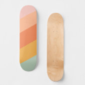  Retro Sunset Esthetische Pastelstrepen Persoonlijk Skateboard (Voorkant)