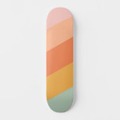  Retro Sunset Esthetische Pastelstrepen Persoonlijk Skateboard (Voorkant)
