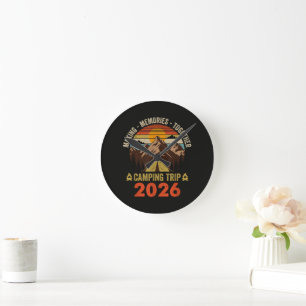 Retro Sunset Familie Camping Trip 2026  Ronde Klok