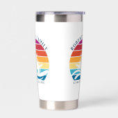 Retro Sunset Familie Cruiseschip Nautisch Geïsoleerde Drinkbeker (Links)