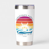 Retro Sunset Familie Cruiseschip Nautisch Geïsoleerde Drinkbeker (Voorkant)