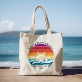 Retro Sunset Familie Cruiseschip Nautisch Tote Bag
