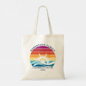 Retro Sunset Familie Cruiseschip Nautisch Tote Bag (Achterkant)