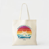 Retro Sunset Familie Cruiseschip Nautisch Tote Bag (Voorkant)