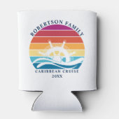 Retro Sunset Familie Cruiseschip Wiel Blikjeskoeler (Achterkant)