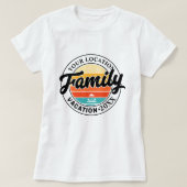 Retro Sunset Family Vacation; Custom Location T-shirt (Design voorkant)