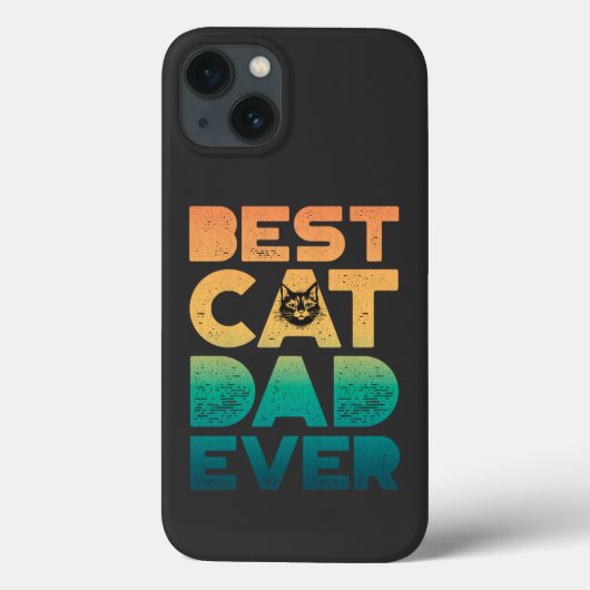 Retro  Sunset Fathers Day Best Cat Dad ever Case-Mate iPhone Case (Achterkant)