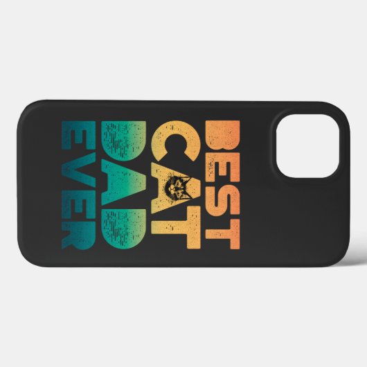 Retro Sunset Fathers Day Best Cat Dad ever Case-Mate iPhone Case (Achterkant (horizontaal))