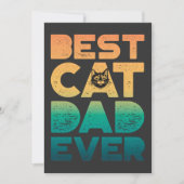 Retro  Sunset Fathers Day Best Cat Dad ever Feestdagenkaart (Voorkant)