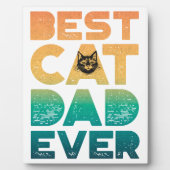 Retro  Sunset Fathers Day Best Cat Dad ever Fotoplaat (Voorkant)