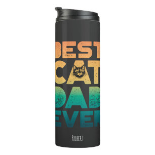 Retro  Sunset Fathers Day Best Cat Dad ever Thermosbeker
