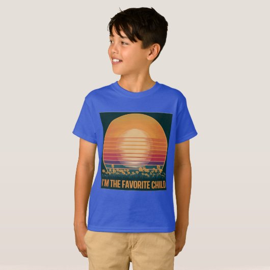 Retro Sunset Favoriete kind T-shirt (Voorkant volledig)
