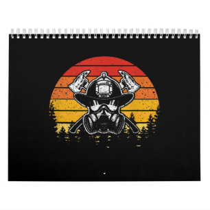 Retro  Sunset Firefighter Gifts   Brandbestrijding Kalender