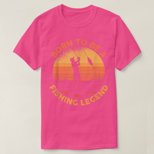 Retro Sunset Fisherman Silhouette T-shirt (Design voorkant)