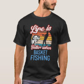 Retro Sunset Fishing  When Basket Fishing T-shirt (Voorkant)