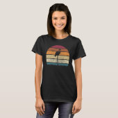 Retro Sunset Flamingo Bird Silhouette T-shirt (Voorkant volledig)