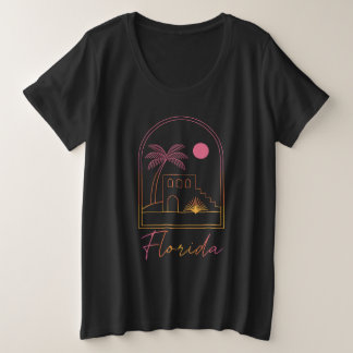 Retro Sunset Florida Vibe Grote Maat T-shirt