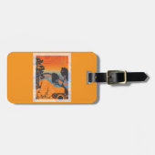 Retro Sunset Forest Landschap Abstract Bagagelabel (Voorkant horizontaal)