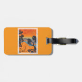 Retro Sunset Forest Landschap Abstract Bagagelabel (Achterkant horizontaal)