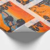 Retro Sunset Forest Landschap Abstract Cadeaupapier