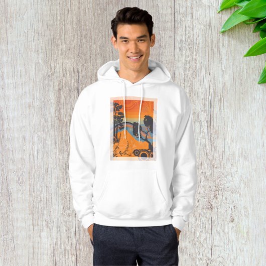 Retro Sunset Forest Landschap Abstract Hoodie