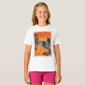 Retro Sunset Forest Landschap Abstract T-shirt (Voorkant volledig)