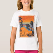 Retro Sunset Forest Landschap Abstract T-shirt (Voorkant)