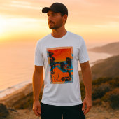 Retro Sunset Forest Landschap Abstract T-shirt
