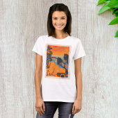 Retro Sunset Forest Landschap Abstract T-shirt