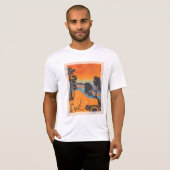 Retro Sunset Forest Landschap Abstract T-shirt (Voorkant volledig)