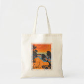 Retro Sunset Forest Landschap Abstract Tote Bag (Voorkant)