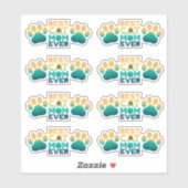 Retro Sunset Foto Moederdag Best Cat Mam Ever Sticker (Vel)