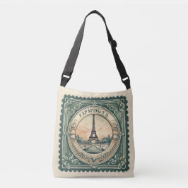 Retro Sunset Franse Eiffeltoren Parijs Frankrijk Crossbody Tas