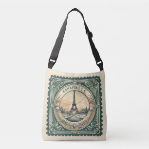 Retro Sunset Franse Eiffeltoren Parijs Frankrijk Crossbody Tas