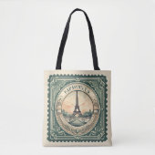 Retro Sunset Franse Eiffeltoren Parijs Frankrijk Tote Bag (Voorkant)