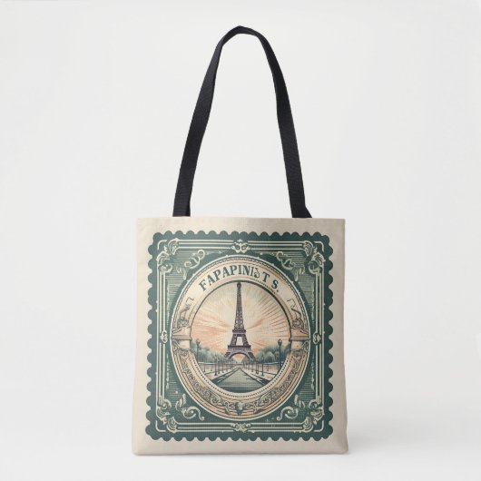 Retro Sunset Franse Eiffeltoren Parijs Frankrijk Tote Bag (Voorkant)