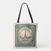 Retro Sunset Franse Eiffeltoren Parijs Frankrijk Tote Bag (Achterkant)