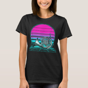 Retro Sunset French Horn3 T-shirt