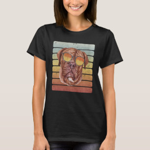 Retro Sunset French Mastiff mam Pap T-shirt
