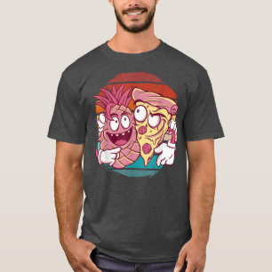 retro Sunset Funny Pineapple en Pizza Foo T-shirt