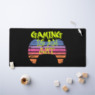 Retro Sunset Gaming Controller Kunst Gamer Citaat Bureaumat