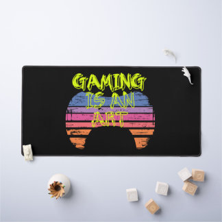 Retro Sunset Gaming Controller Kunst Gamer Citaat Bureaumat