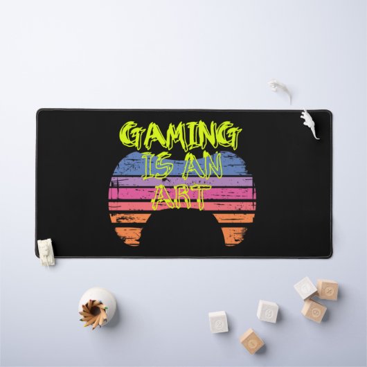 Retro Sunset Gaming Controller Kunst Gamer Citaat Bureaumat (Kindertafel)