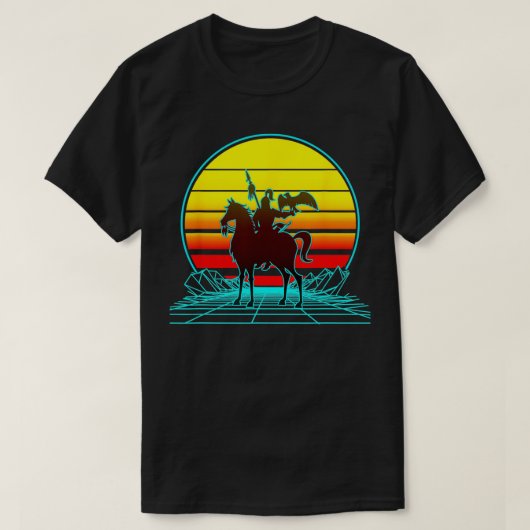 Retro Sunset Genghis Khan T-shirt (Design voorkant)