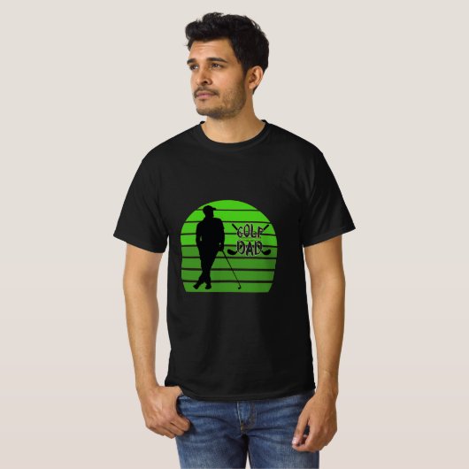 Retro Sunset Golf Dad T-shirt (Voorkant volledig)